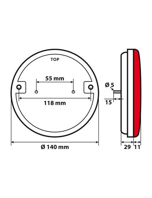 Rear O-LED, fanale posteriore 3 funzioni a led 12/24V