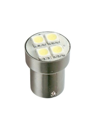 24V Led Series - 4 SMD x 3 chips - (P21W) - BA15s - 1 pz - D/Blister - Bianco - Doppia polarità