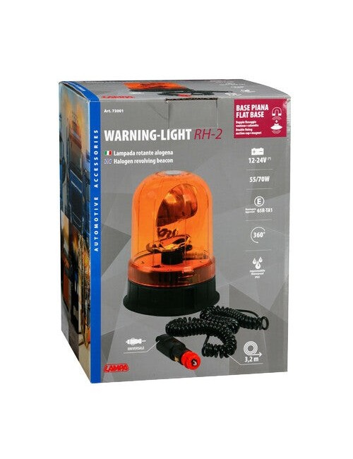 RH-2, luce di segnalazione alogena con base magnetica e ventosa, 12/24V