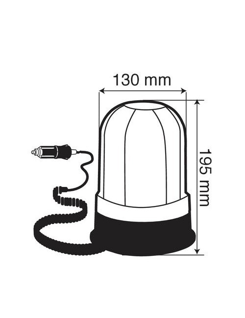 RH-2, luce di segnalazione alogena con base magnetica e ventosa, 12/24V