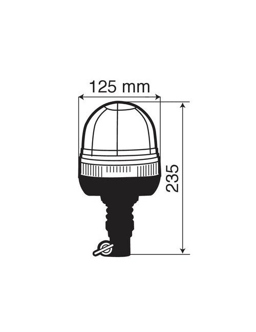 RH-3, luce di segnalazione alogena con base flessibile e attacco DIN, 12/24V