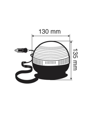 RH-4, luce di segnalazione alogena con base magnetica e ventosa, 12/24V