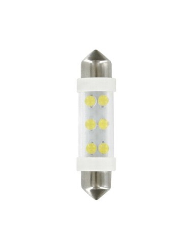 24V Led Series - 6 Led - 11x41 mm - SV8,5-8 - 2 pz - Scatola - Bianco/Rosso