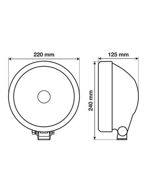 Saturn, faro alogeno di profondità con luce di posizione a led - Ø 220 mm