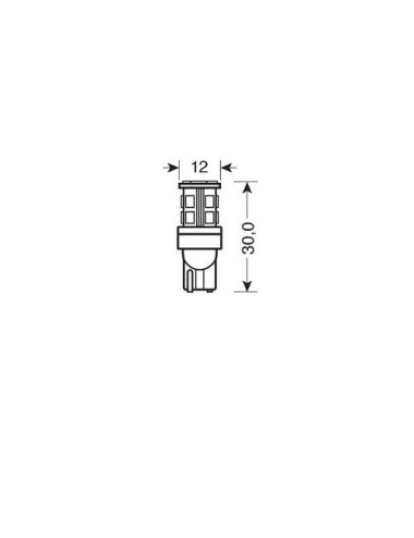 9/30V Led series - 15 Led SMD - (T10) - W2,1x9,5d - 2 pz - Scatola - Bianco - Doppia polarità