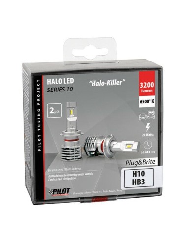 9/32V Halo Led Serie 10 Halo Killer - (H10-HB3 9005) - 20W - P20d - 2 pz - Scatola