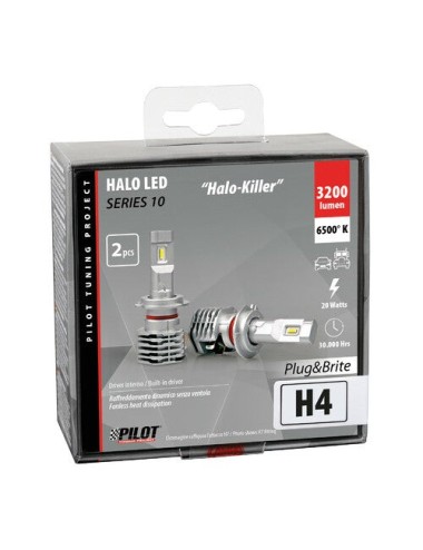 9/32V Halo Led Serie 10 Halo Killer - (H4) - 20W - P43t - 2 pz - Scatola