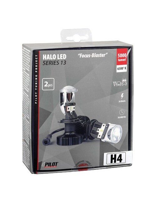 9/32V Halo Led Serie 13 Focus-Blaster - (H4) - 34W - P43t - 2 pz - Scatola