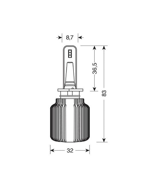 9/32V Halo Led Serie 3 Blade - (H1) - 16W - P14,5s - 2 pz - Scatola