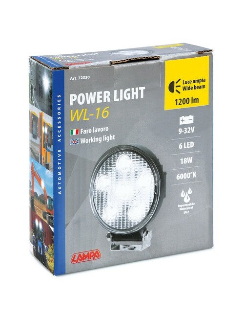 WL-16, faro ausiliario a 6 Led - 9-32V - Bianco