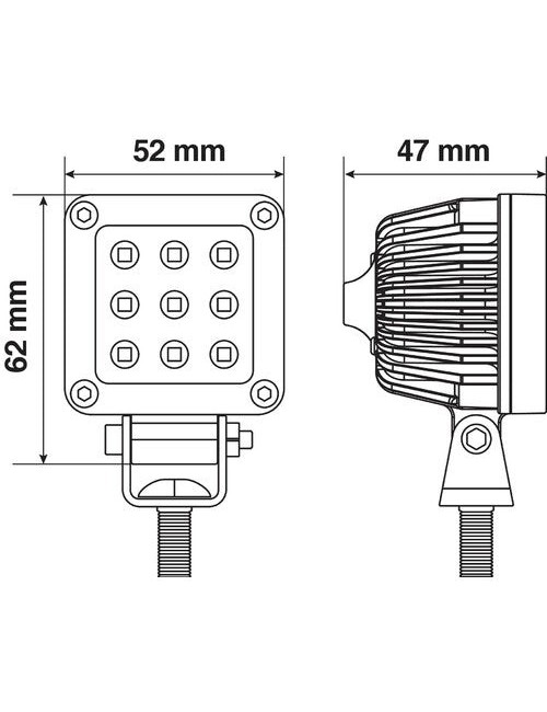 WL-18, faro ausiliario a 9 Led - 9/32V - Bianco