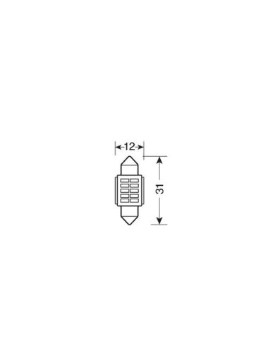 10/30V Led Series - 10 SMD x 1 chip - 12x31 mm - SV8,5-8 - 1 pz - D/Blister - Bianco - Doppia polarità - Resistenza incorporata