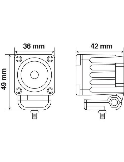 WL-19, faro ausiliario a 1 Led - 9/32V - Luce ampia - Bianco