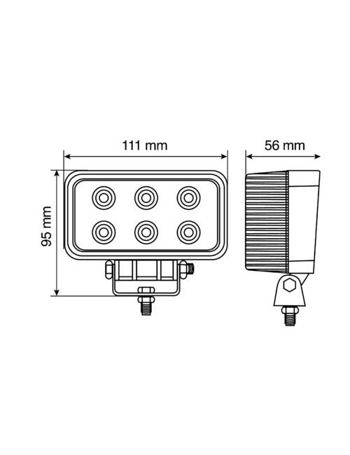 WL-2, faro ausiliario a 6 Led - 10/30V - Bianco