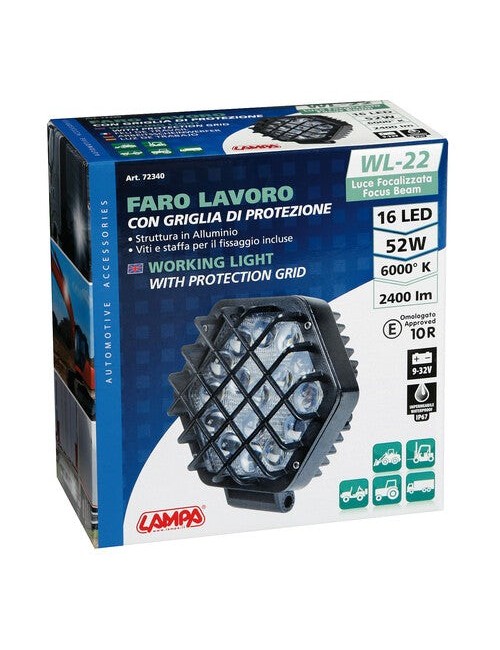 WL-22, faro ausiliario a 16 Led - 9/32V - Bianco