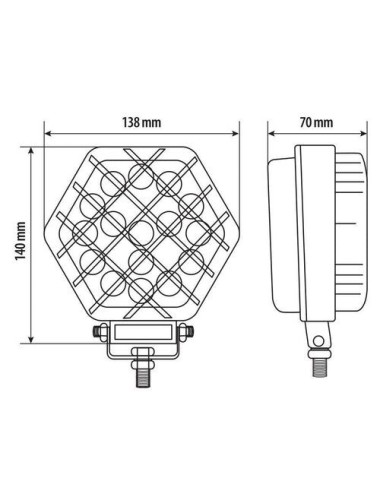 WL-22, faro ausiliario a 16 Led - 9/32V - Bianco