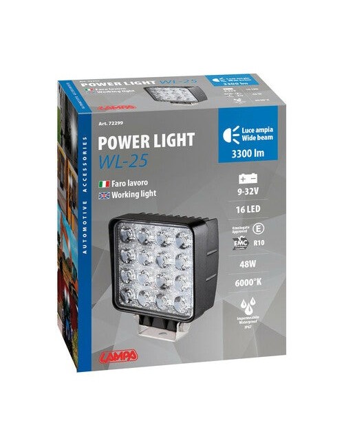 WL-25, faro ausiliario a 16 Led - 9/32V - Bianco