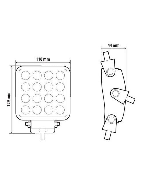 WL-26, faro ausiliario a 16 Led - 10/30V - Bianco