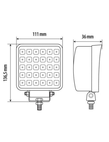 WL-27, faro ausiliario a 30 Led - 10/30V - Bianco