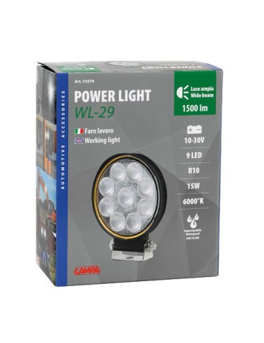 WL-29, faro ausiliario a 9 Led - 10/30V - Bianco