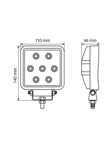 WL-3, faro ausiliario a 7 Led - 10/30V - Bianco