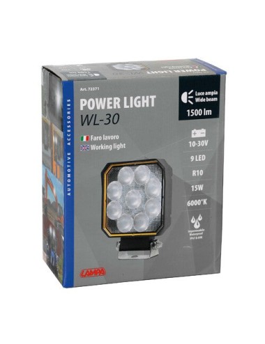 WL-30, faro ausiliario a 9 Led - 10/30V - Bianco