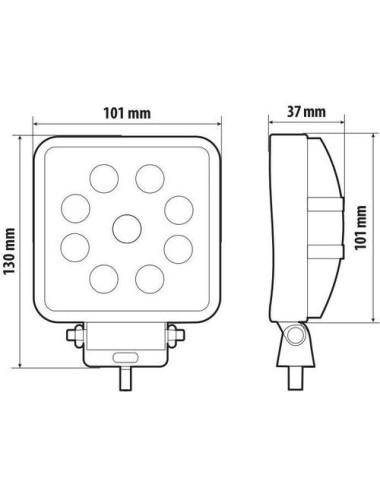 WL-30, faro ausiliario a 9 Led - 10/30V - Bianco