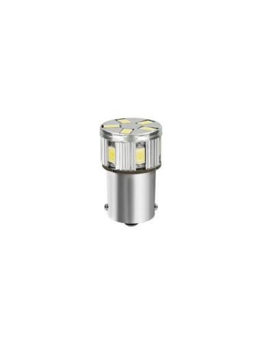 10/30V Led Series - 11 SMD x 1 chip - (P21W) - BA15s - 1 pz - D/Blister - Bianco - Doppia polarità - Resistenza incorporata