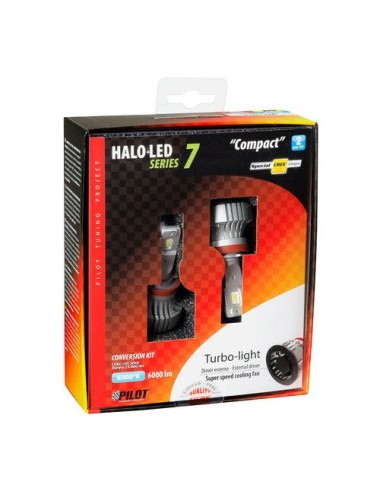 9/32V Halo Led Serie 7 Compact - (H8-H9-H11-H16) - 36W - PGJ19-X - 2 pz - Scatola