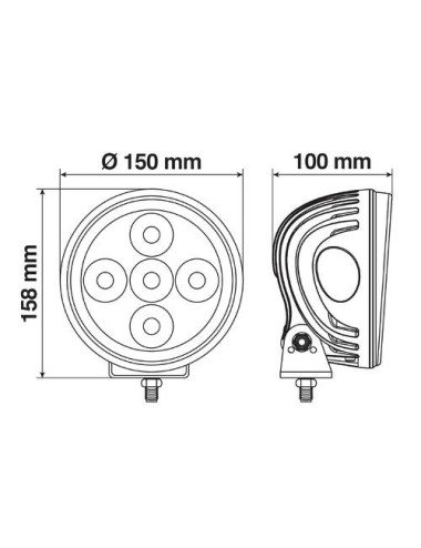 Angel-Led, proiettore supplementare a 7 Led - 9/36V - Ø 150 mm