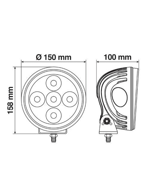 Angel-Led, proiettore supplementare a 7 Led - 9/36V - Ø 150 mm