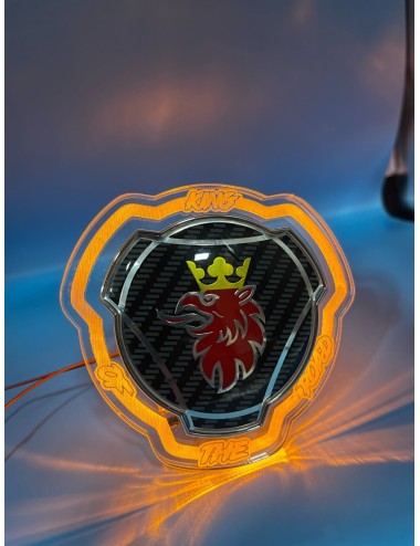 Back cover scania carbon look - Logo scania retroilluminato