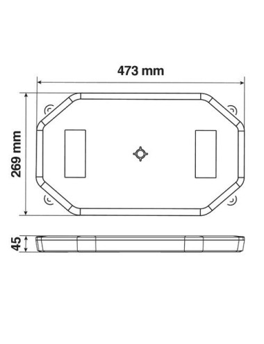 Barra lampeggiante arancio a 64 led, 10/30V - Base magnetica