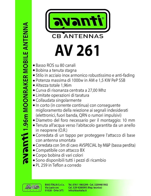 Avanti 261 Antenna CB - BIAS ITALIA