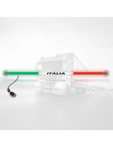 Barra Led Luminosa - Bandiera Italia - 5v/12v/24v - Per Auto, Furgone, Camion