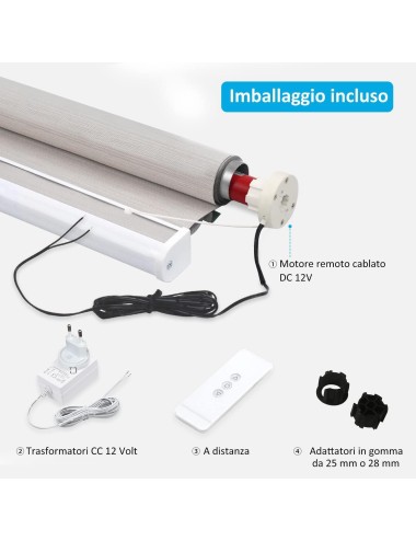 MOTORE 12V ELETTRICO PER TENDE PARASOLE - ACCESSORI E RICAMBI PER TENDE PARASOLE