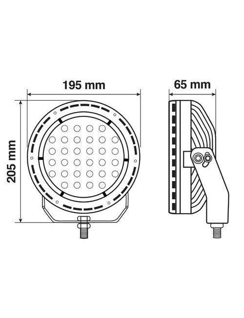 Bextar, proiettore supplementare a 62 Led - 10/30V - Ø 195 mm